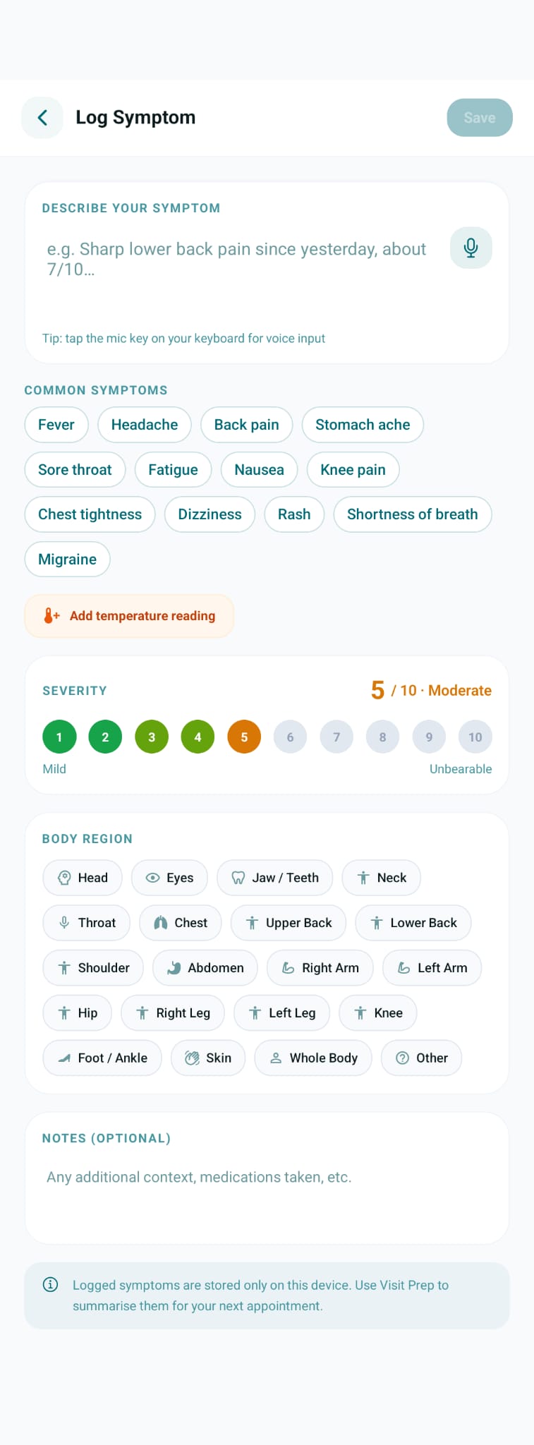 Health tracking